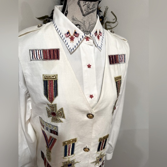 Erez Levy Vest & BellePointe Vintage Long Sleeve Shirt Embroidered w/ beading - Picture 3 of 16